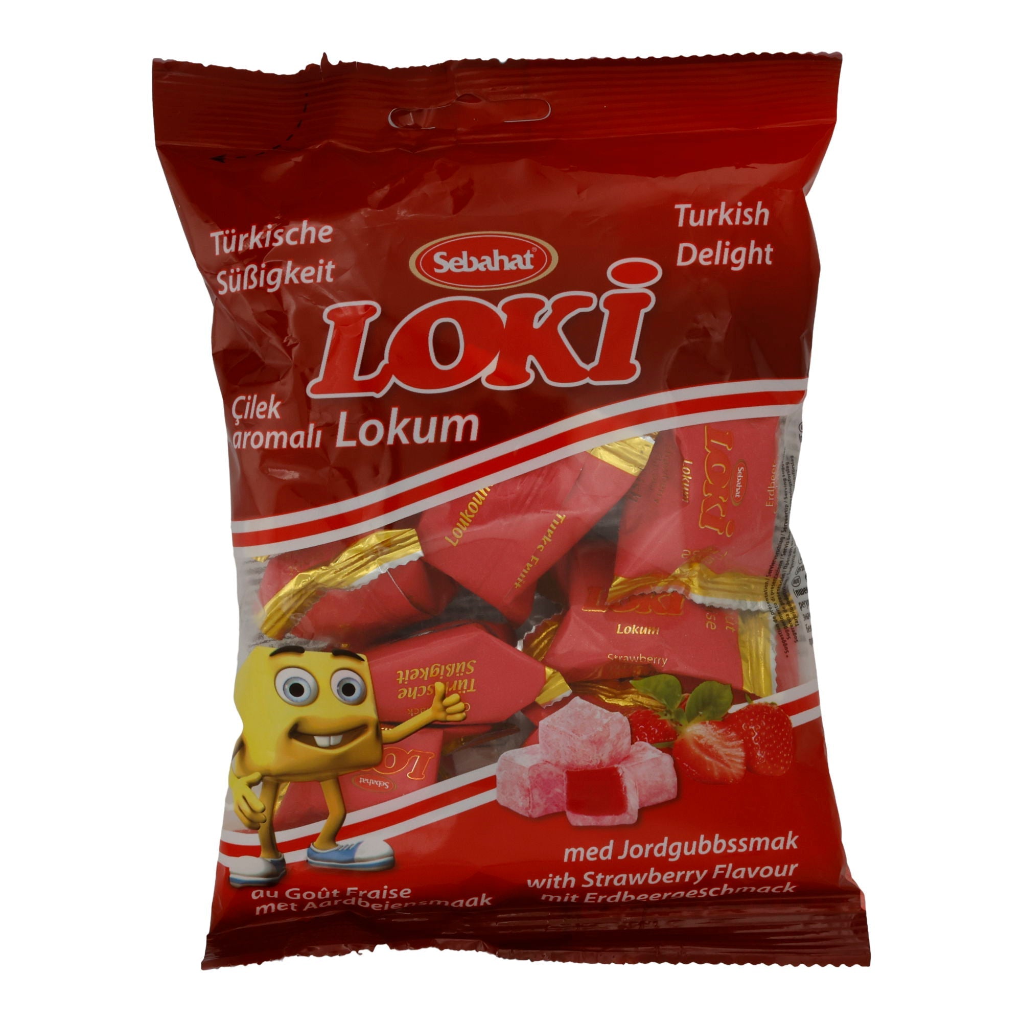 Lokum Sebahat Loki | Süßigkeit | Turkish Delight mit Erdbeergeschmack | 200 g SEBAHAT
